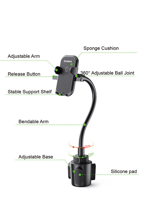 Esoulk 11 Inch Neck Cup Holder Mount EH37BK