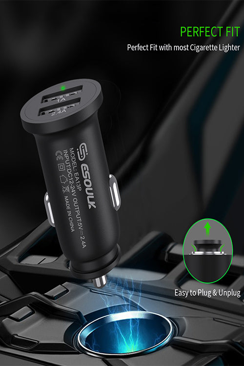 Esoulk 2.4A Dual Car Charger No Packaging EA13BK