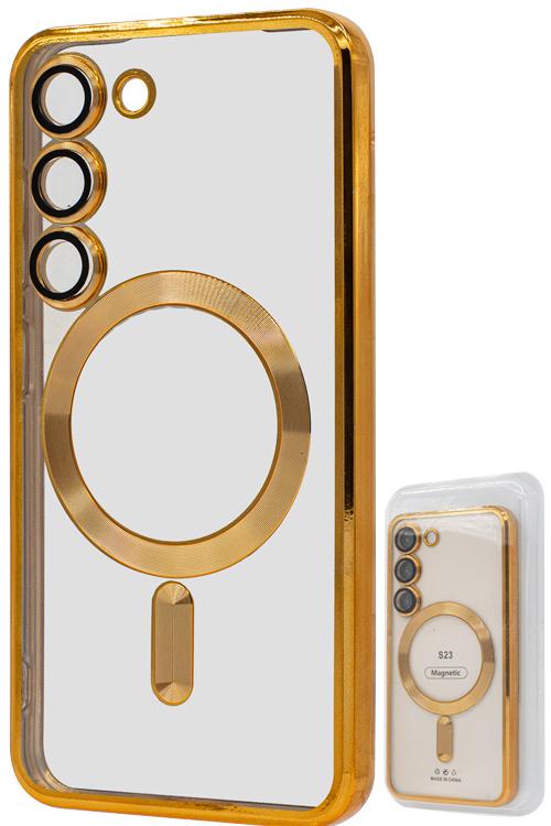 S23 TPU Case With Metallic Magnet Wholesale Gold