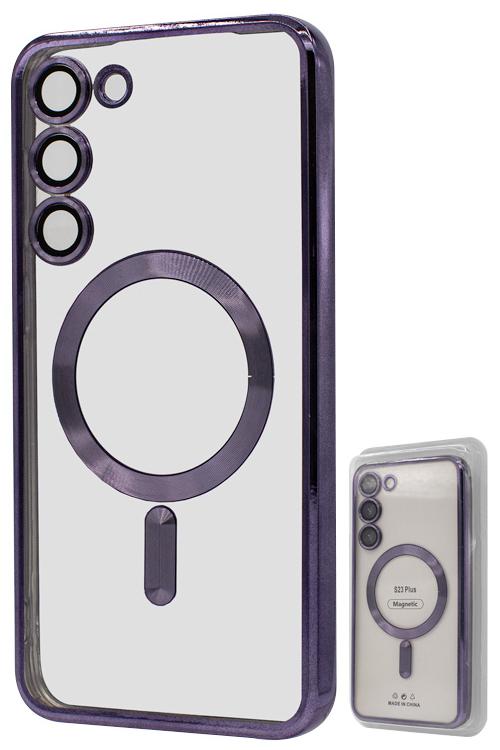 S23 Plus TPU Case With Metallic Magnet Wholesale Purple