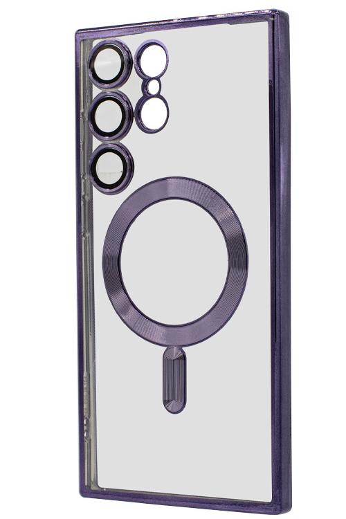 S23 Ultra TPU Case With Metallic Magnet Wholesale Purple