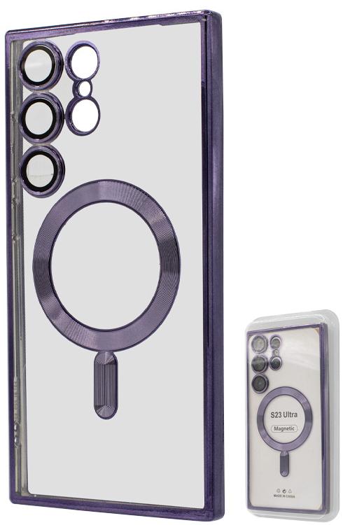 S23 Ultra TPU Case With Metallic Magnet Wholesale Purple