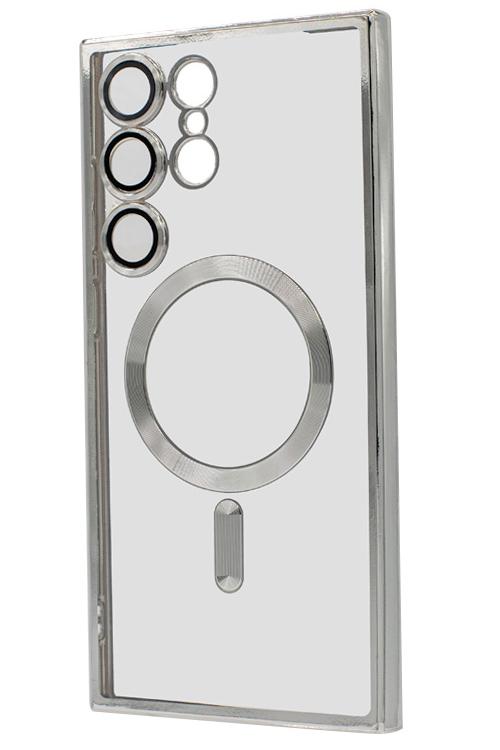 S23 Ultra TPU Case With Metallic Magnet Wholesale Silver