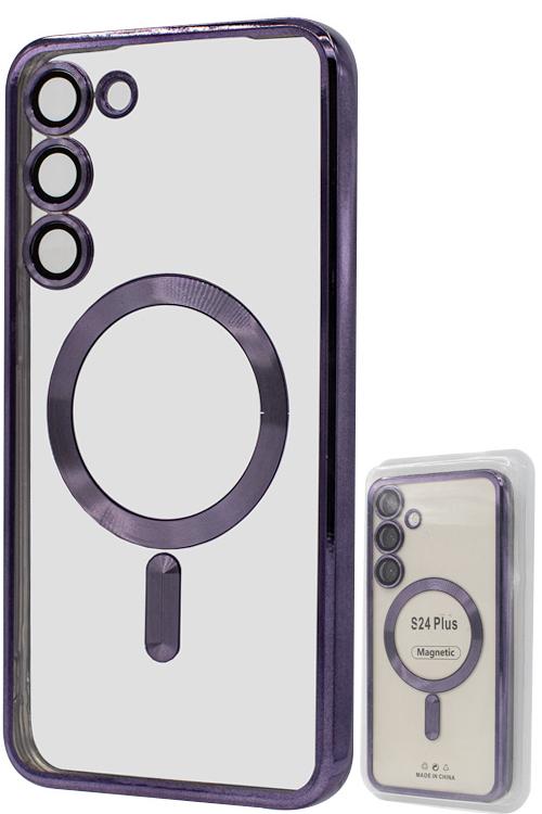 S24 Plus TPU Case With Metallic Magnet Wholesale Purple