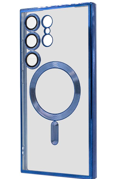 S24 Ultra TPU Case With Metallic Magnet Wholesale Blue