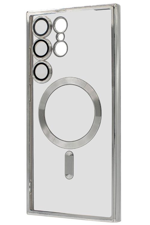 S24 Ultra TPU Case With Metallic Magnet Wholesale Silver